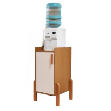 Imagem de Armario Balcão Fruteira Suporte Multiuso Para Galão Filtro De Agua Bebedouro Com 1 Porta Em MDP(Cedro/Off White)