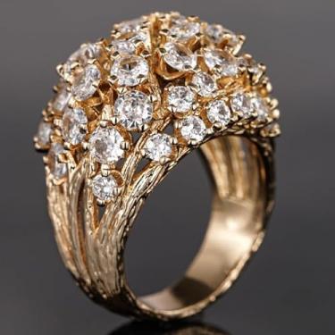 Imagem de Requintado anel criativo micro pavimentado de zircônia brilhante para mulheres, festa de casamento, formatura, joia, Cobre, Zircônia cúbica