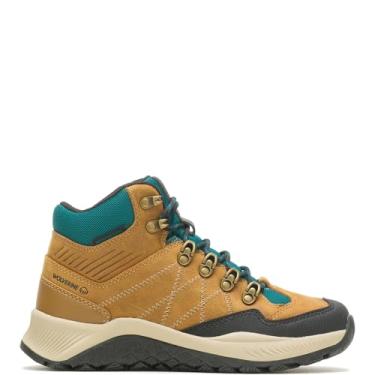 Imagem de Wolverine Bota feminina Luton impermeável para caminhada, dourada/azul-petróleo, 8 de largura, Ouro/azul-petróleo, 8 Wide