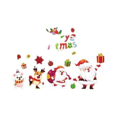 Imagem de Conjunto De Adesivos De Vidro Dupla Face Para Janela De Natal Com Papa