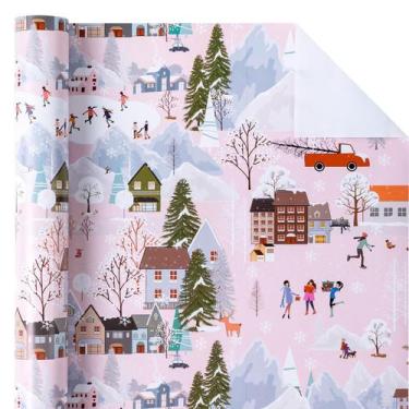 Imagem de Embrulho de presente WRAPAHOLIC Winter Town Design, rolo de 43x10 m