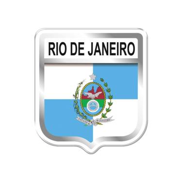 Imagem de Adesivo Decorativo Em Relevo Fácil Aplicação Brasão Rio De Janeiro Cor Branco