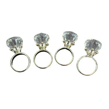 Imagem de Anel Porta Guardanapo Cristal Acrílico Kit 4 Peças