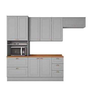Imagem de Cozinha 5 Peças (2 Armários + 1 Balcão + 1 Paneleiro + 1 Complemento) C5p12 Cinza