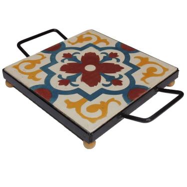 Imagem de Descanso De Panela Apoio De Mesa Ladrilho Hidráulico P- Travessa Ladrilho A1