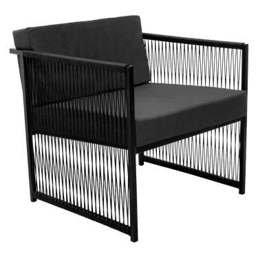 Imagem de Poltrona Santiago Para área Externa De Fibra Sintética Preto-cinza