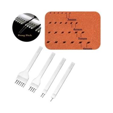 Imagem de Ferramenta Perfuradora De Couro 3MM Com 1/2/4/6 Pontas Para Costura E 