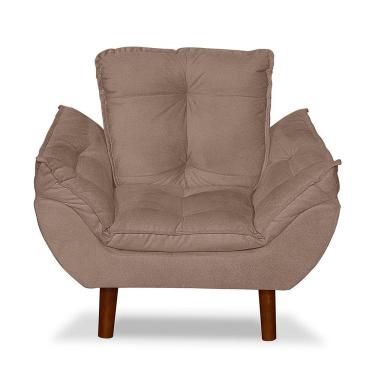 Imagem de Mini Poltrona Cadeira Opala Infantil De Criança Suede Cappuccino