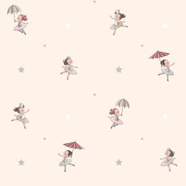 Imagem de Papel De Parede Treboli Creme Bailarinas 5823 - Rolo 10m X 0,53m
