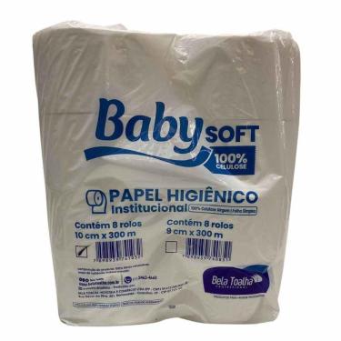 Imagem de Papel Higienico Rolo Branco Baby 100% 300 M C/8