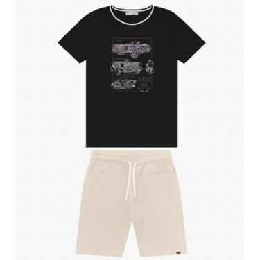Imagem de Conjunto Camiseta com Bermuda Trick Nick Preto, 6, Preto