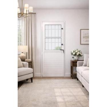 Imagem de Porta Social Lambril Alumínio Branco 210X80 Lado Direito - Brecorimo