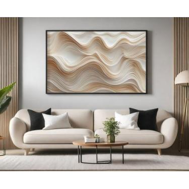 Imagem de Quadros Decorativos com Moldura Abstrato 3D Areia para Sala Quarto e E