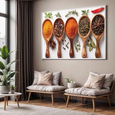 Imagem de Quadros Decorativos com Moldura Tempero Cozinha para Sala Quarto e Esc