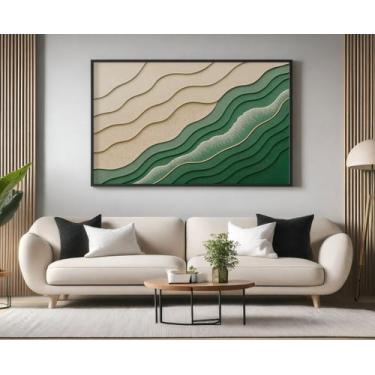 Imagem de Quadros Decorativos com Moldura Praia Relevo 3D para Sala Quarto e Esc