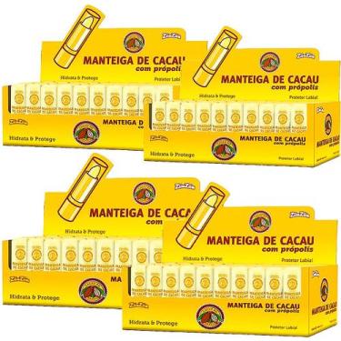Imagem de Kit 4 Manteiga De Cacau Bastão Display Com Própolis Protetor Labial Zi