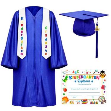 Imagem de Boné e vestido de formatura QZYL Kindergarten unissex com borla