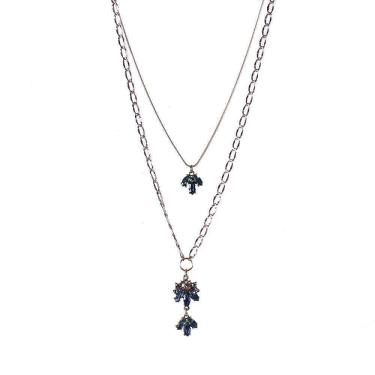 Imagem de Colar Armazem Rr Bijoux Duplo Pedra Azul E Verde