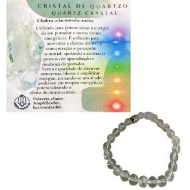 Imagem de Pulseira Espiritual Pedra Quartzo Cristal  Energia  Purificação  Equil