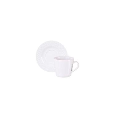 Imagem de Conjunto Xícara Pires Chá Tramontina Ingrid Porcelana Decorada 185ml 2