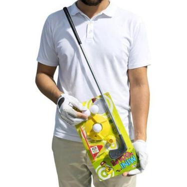 Imagem de Kit Completo De Jogo Mini Golfe Infantil De Brinquedo Direita Amarelo 