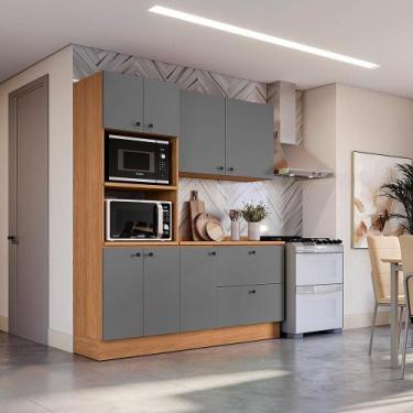 Imagem de Armário de Cozinha Compacta Torre Quente 190cm Canela/Cinza Sagrado Pi