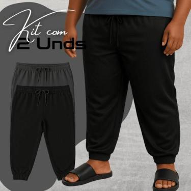 Imagem de Kit 2 Calças Pijama Masculina Plus Size Extra Grande Dry Fit Ultra Lev