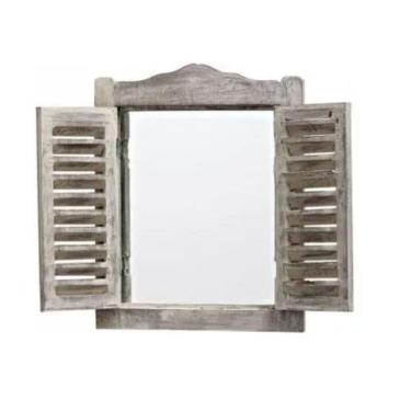 Imagem de Espelho Com Moldura De Madeira Formato Janela