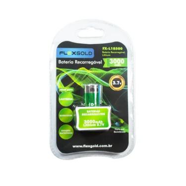 Imagem de Bateria Recarregável Flex, 3000ma ,3.7v - 18500