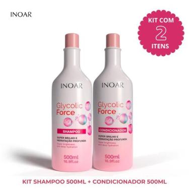 Imagem de Kit Inoar Glycolic Force Shampoo 500ml + Condicionador 500ml