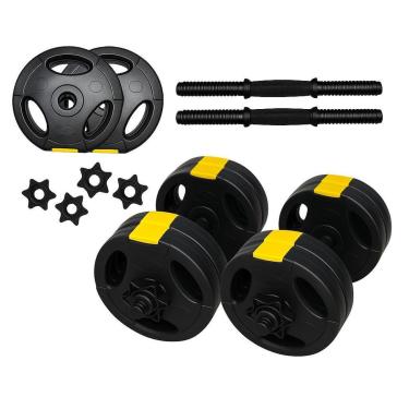 Imagem de Kit Musculação Halteres Ajustáveis com Barra até 50kg Bonafit-Unissex