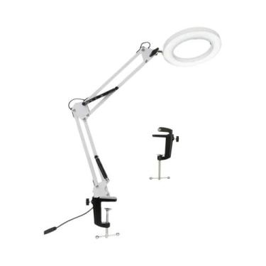 Imagem de Luminária De Mesa Ajustável Com Lente De Aumento 8X/10X, 72 LEDs, Luz 