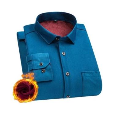 Imagem de Camisa Masculina plus Size De Manga Longa Grossa E Quente 7XL 8XL, Fle