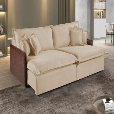 Imagem de Sofa Martins M-160 Linho 2 Modulos 120cm Braco 7cm Estofados Martins