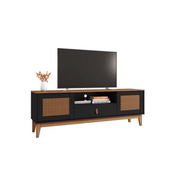 Imagem de Rack Esmeralda 1.60 Preto/Noce - Casa D Móveis