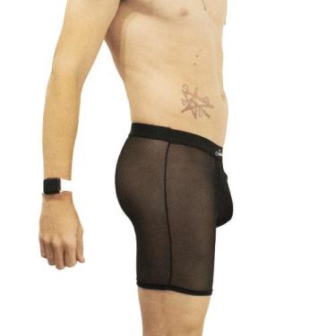 Imagem de Cueca Boxer Masculina Transparente em Tule Sexy Confortável - John Sku