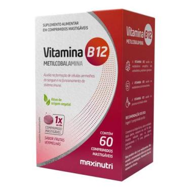 Imagem de Vitamina B12 Metilcobalamina 60 CPR Mastigável Maxinutri