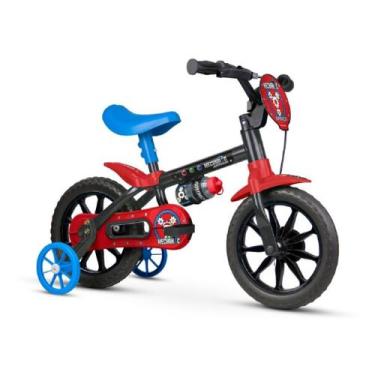 Imagem de Bicicleta Mechanic Aro 12 - Nathor Infantil Cor Preto/Vermelho Quadro 