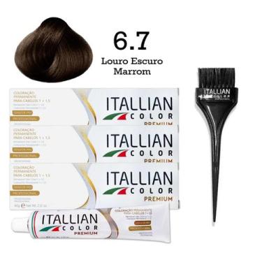 Imagem de 3 Unidades Coloração 6.7 Louro Escuro Marrom  Itallian Color - Itallia