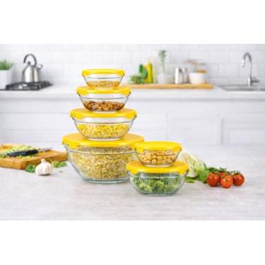 Imagem de Conjunto de Potes de Vidro com Tampa Hermética  Kit 5 Peças para Organ