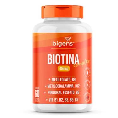 Imagem de Biotina Complex 45mcg Bigens 60 Capsulas -, Sem Sabor
