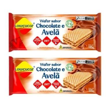 Imagem de Kit 2 Wafer Sabor Avelã Lowçucar Zero Lactose Diet 115g