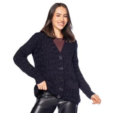 Imagem de Casaco Feminino Oliveira Malhas Texturizado Marrom Claro-Feminino