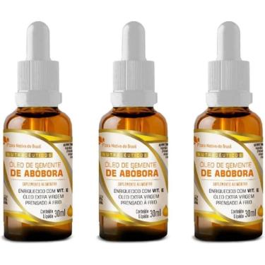 Imagem de Kit com 03 Óleo de Semente de Abóbora em gotas 30ml - Flora Nativa-Unissex