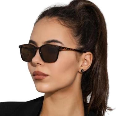 Imagem de Óculos De Sol Unissex Feminino UV400 Grande Moda Fashion - VINKIN, Leo
