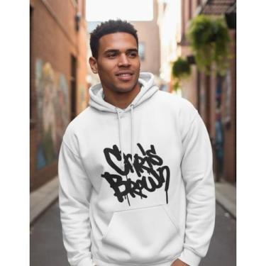 Imagem de Blusa Moletom casaco De Frio Chris Brown rapper bolso capuz Hip Hop Po