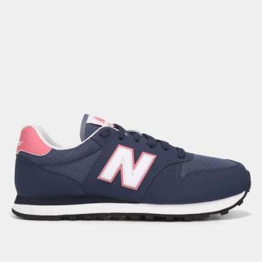 Imagem de Tenis New Balance 500 V'2 Feminino, 39, Azul marinho, Rosa