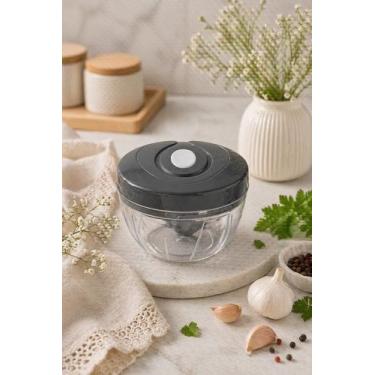 Imagem de Triturador Manual Alimentos e Temperos 500ml Preto 3 Lâminas Aço Cozin