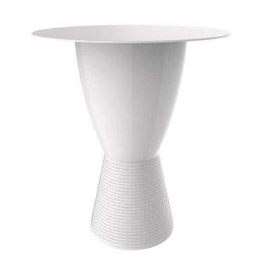Imagem de Mesa Lateral de Jantar Carbo Redonda Tampo Plástico 60cm Branco para Área Externa e Interna I'm In Home