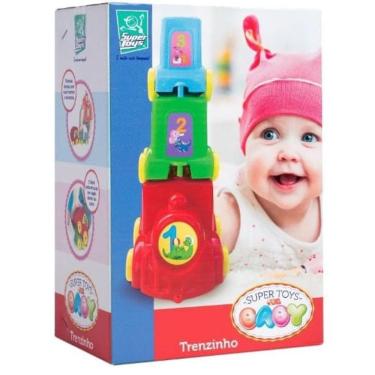 Imagem de Trenzinho Didático 299 Colorido com Vagões Encaixáveis Estimula Coordenação Motora Super Toys